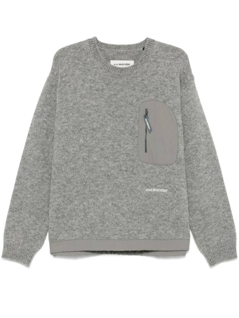 and Wander logo-embroidered sweater - Grey von and Wander