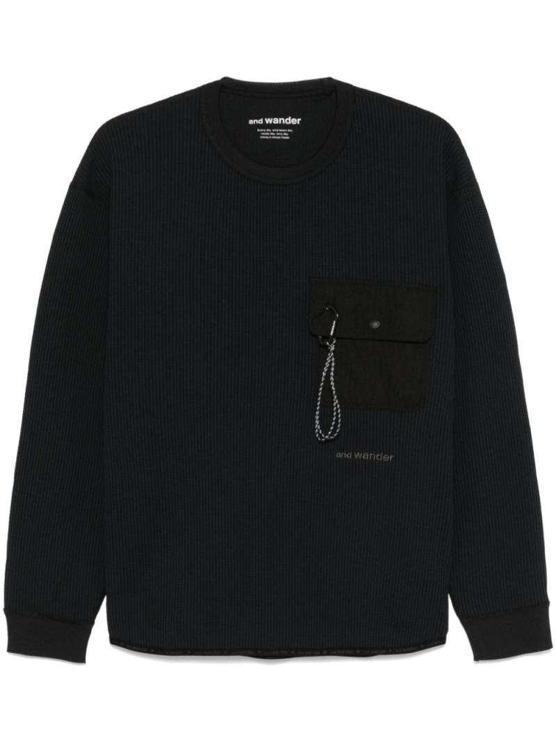 and Wander waffle-knit T-shirt - Black von and Wander