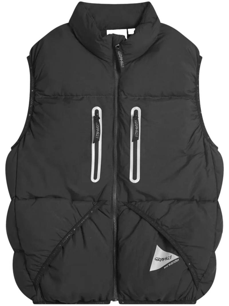 and Wander x Gramicci padded gilet - Black von and Wander