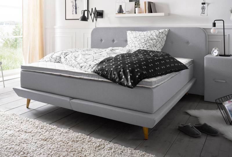 andas Boxspringbett »Premium«, Steppung mit Knopfheftung, inkl. Topper von andas