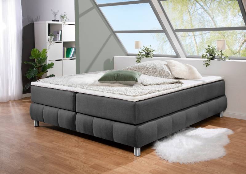 andas Boxspringbett »Salo«, Ohne Kopfteil, inkl. Topper, auch in Überlänge 220 cm von andas