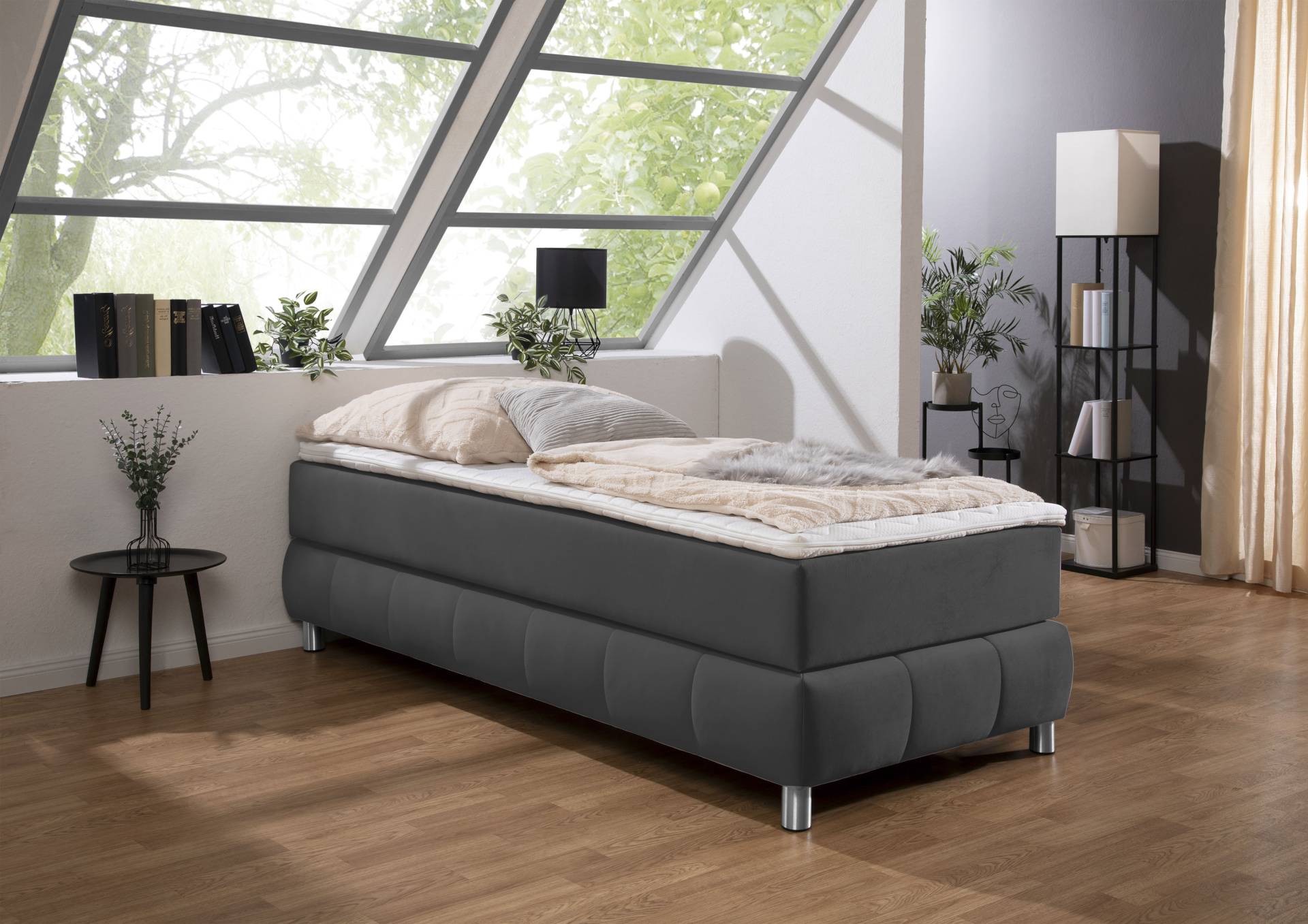 andas Boxspringbett »Salo«, Ohne Kopfteil, inkl. Topper, auch in Überlänge 220 cm von andas