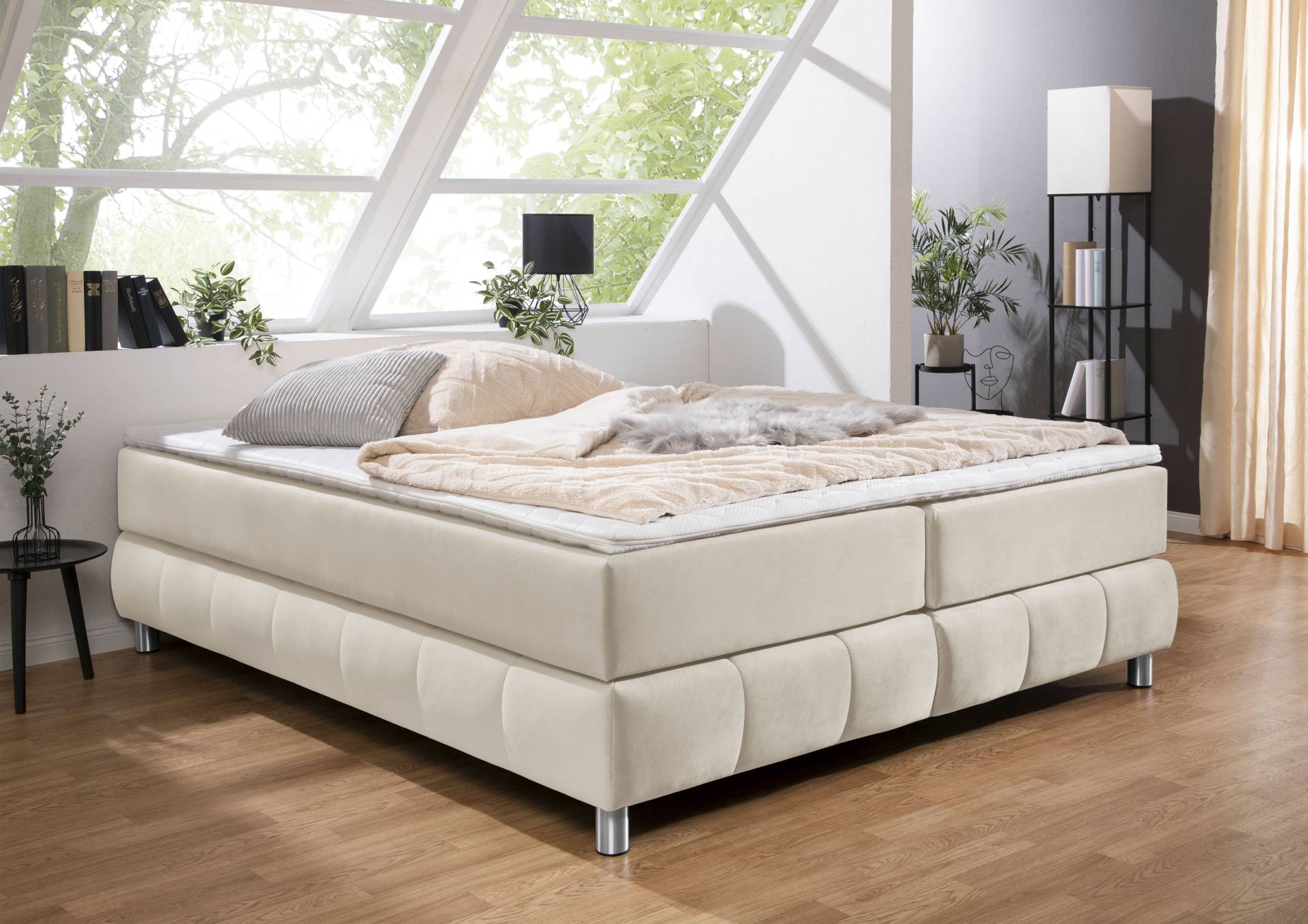 andas Boxspringbett »Salo«, Ohne Kopfteil, inkl. Topper, auch in Überlänge 220 cm von andas