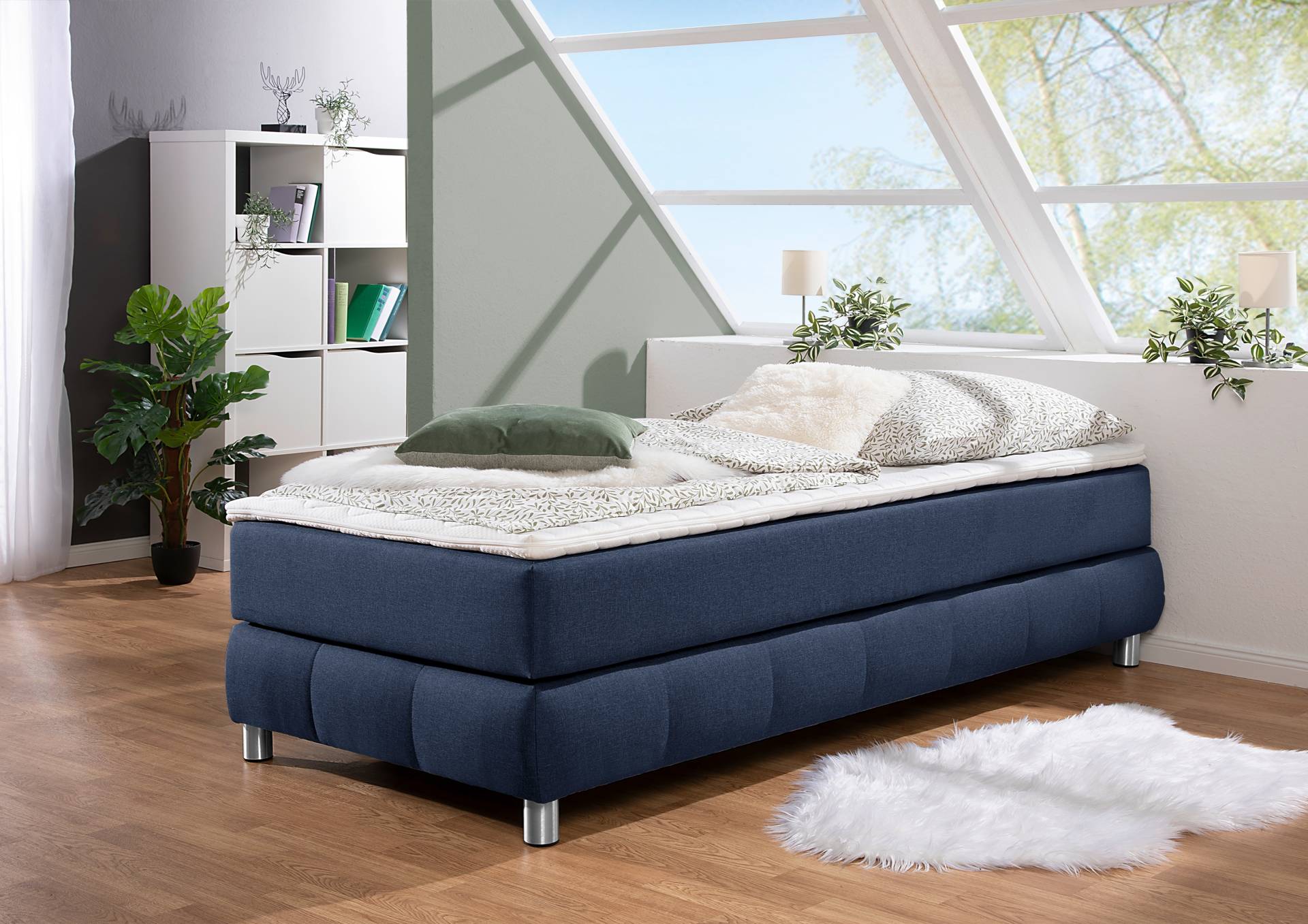 andas Boxspringbett »Salo«, Ohne Kopfteil, inkl. Topper, auch in Überlänge 220 cm von andas