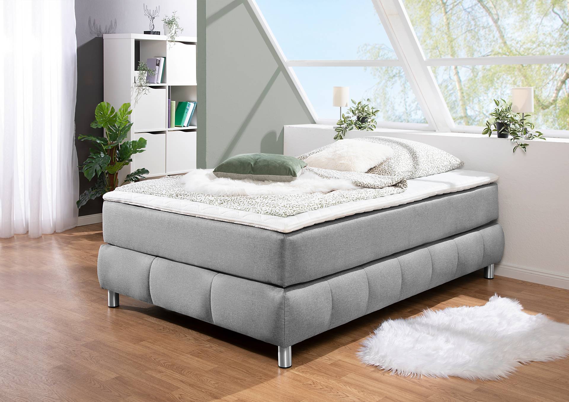 andas Boxspringbett »Salo«, Ohne Kopfteil, inkl. Topper, auch in Überlänge 220 cm von andas