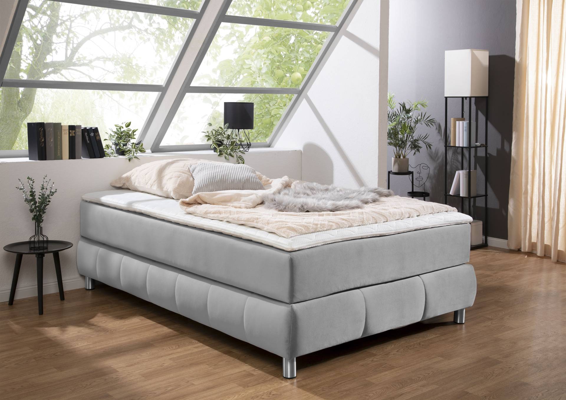 andas Boxspringbett »Salo«, Ohne Kopfteil, inkl. Topper, auch in Überlänge 220 cm von andas