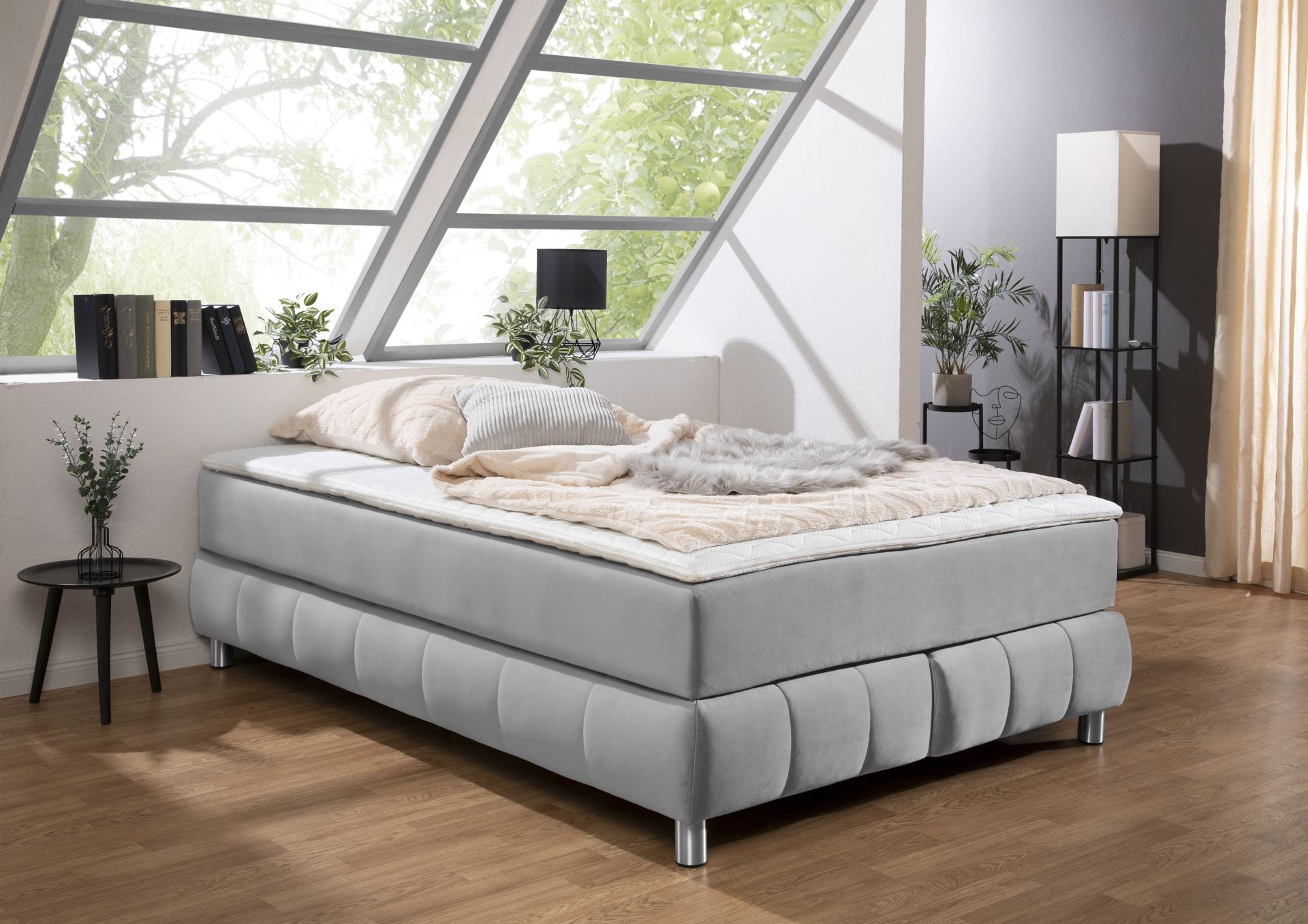 andas Boxspringbett »Salo«, Ohne Kopfteil, inkl. Topper, auch in Überlänge 220 cm von andas