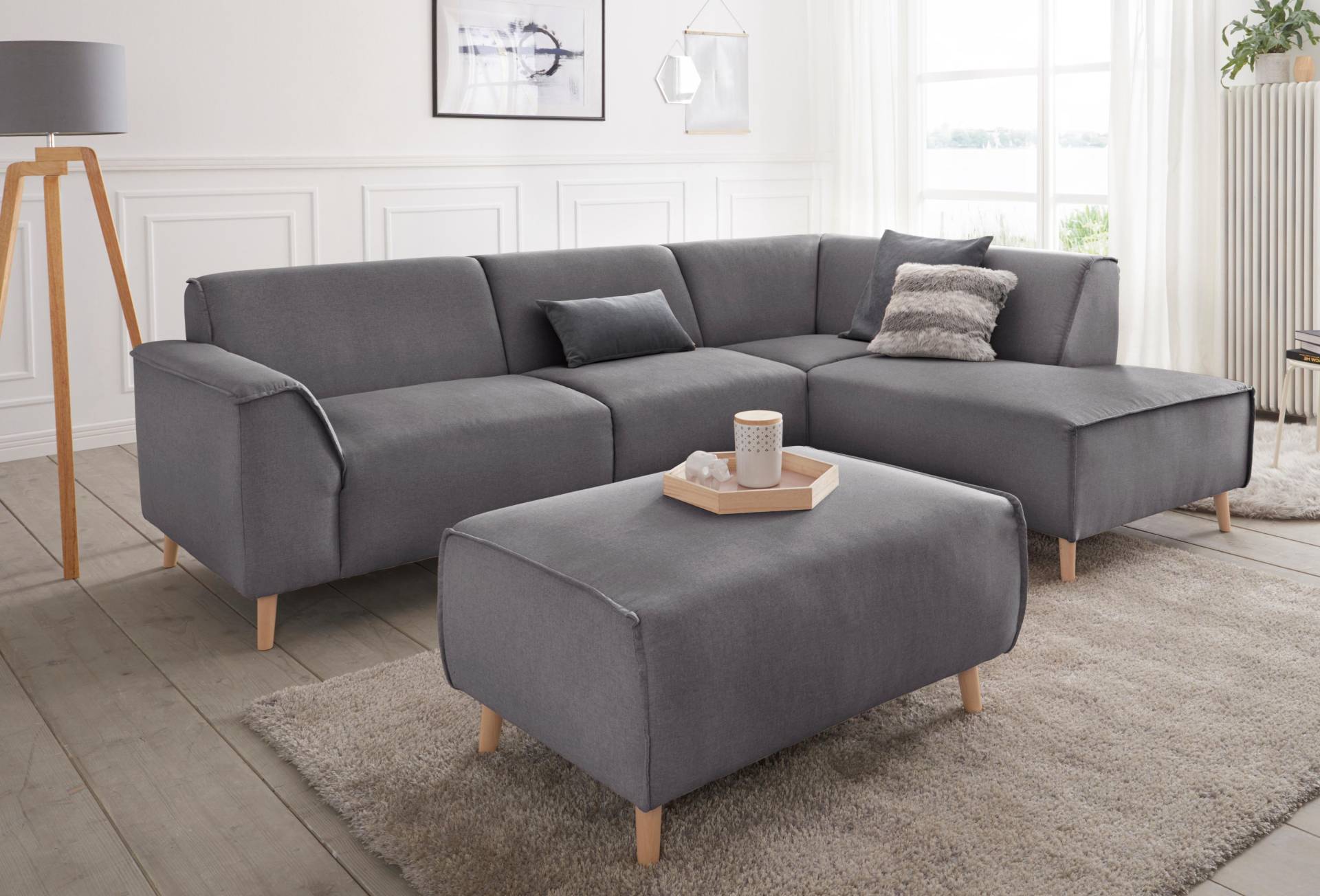 andas Ecksofa »Janek L-Form«, mit Federkern und Keder in scandinavischem Design von andas