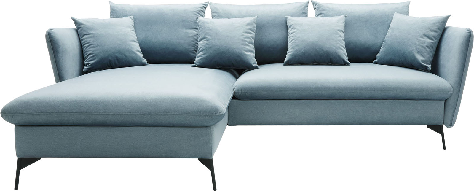 andas Ecksofa »LIVORNO,258 cm, L-Form,«, Schlaffunktion u. Bettkasten (139/224cm), Samt, Struktur, Webstoff von andas