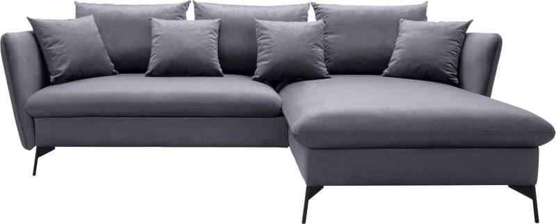 andas Ecksofa »LIVORNO,258 cm, L-Form,«, Schlaffunktion u. Bettkasten (139/224cm), Samt, Struktur, Webstoff von andas