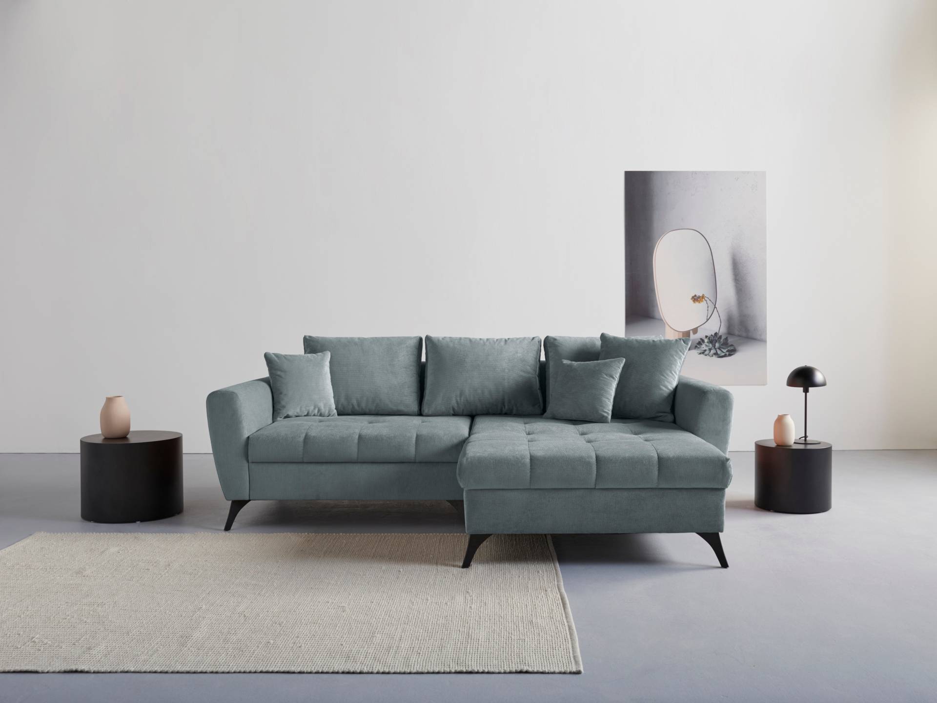 INOSIGN Ecksofa »Lörby L-Form«, auch mit Aqua clean-Bezug, feine Steppung im Sitzbereich, lose Kissen von INOSIGN