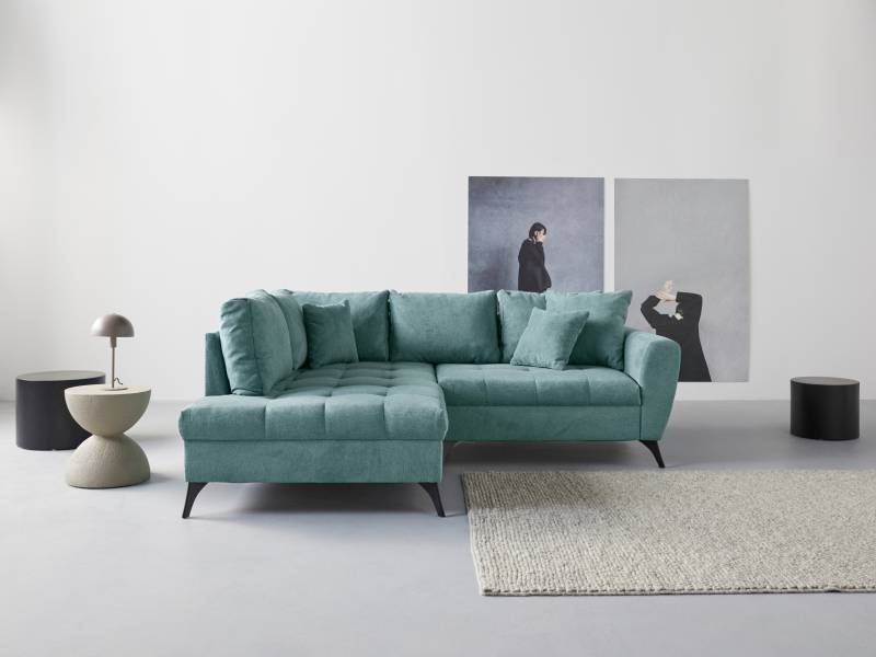 INOSIGN Ecksofa »Lörby L-Form«, auch mit Aqua clean-Bezug, feine Steppung im Sitzbereich, lose Kissen von INOSIGN