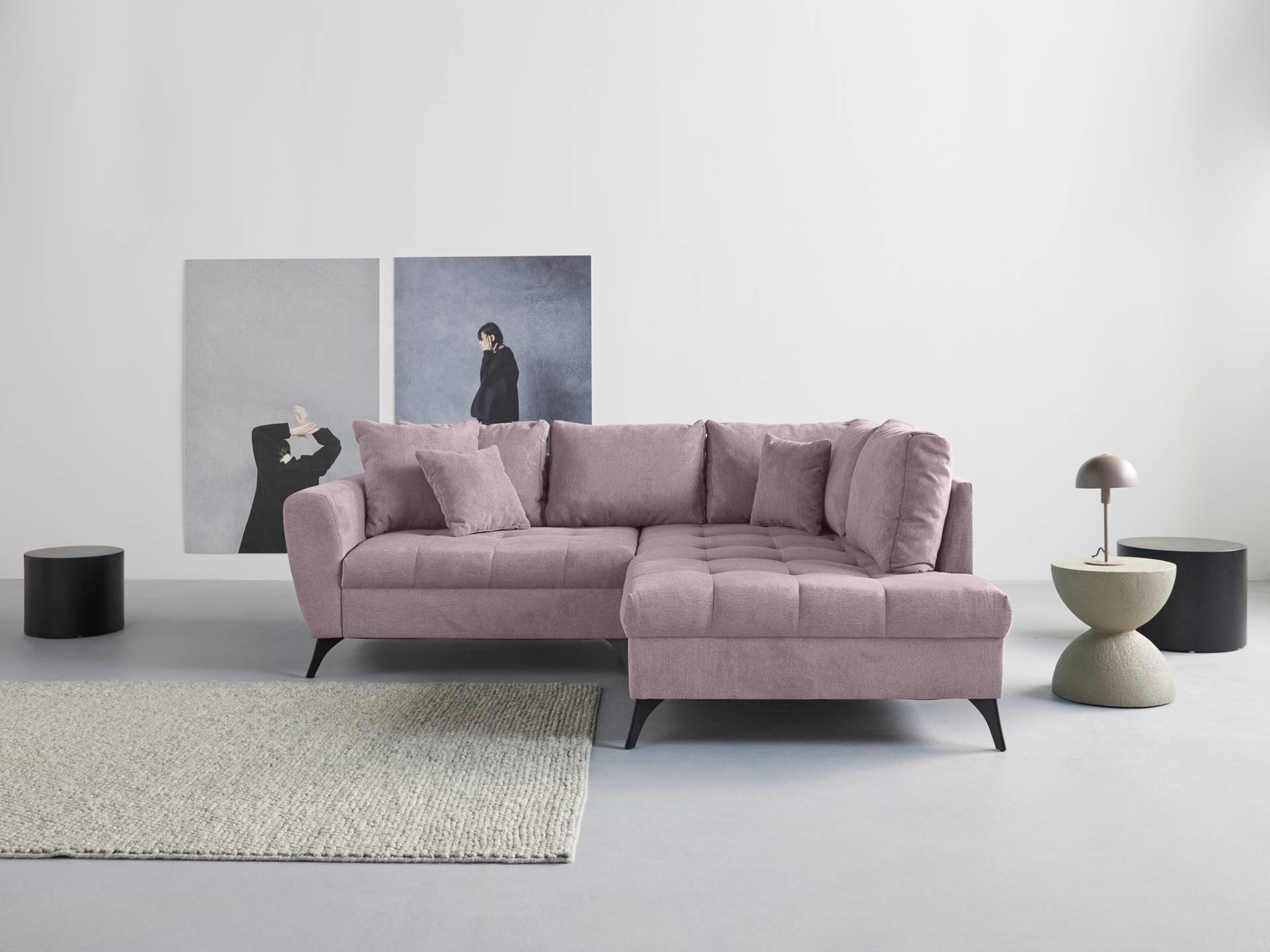 INOSIGN Ecksofa »Lörby L-Form«, auch mit Aqua clean-Bezug, feine Steppung im Sitzbereich, lose Kissen von INOSIGN