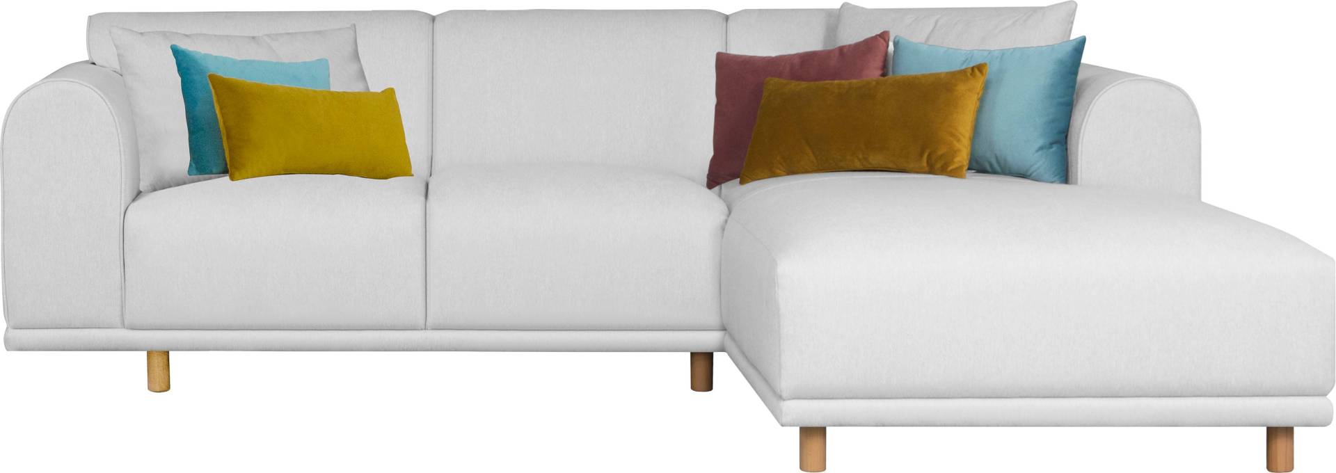 andas Ecksofa »Maroon L-Form«, in skandinavischem Design, mit losen Kissen von andas