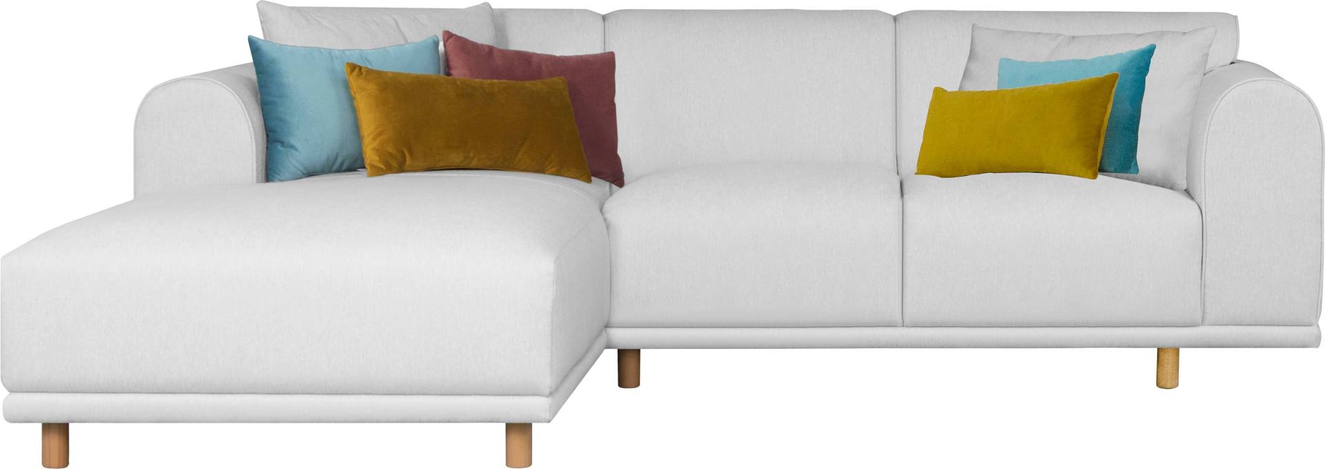 andas Ecksofa »Maroon L-Form«, in skandinavischem Design, mit losen Kissen von andas