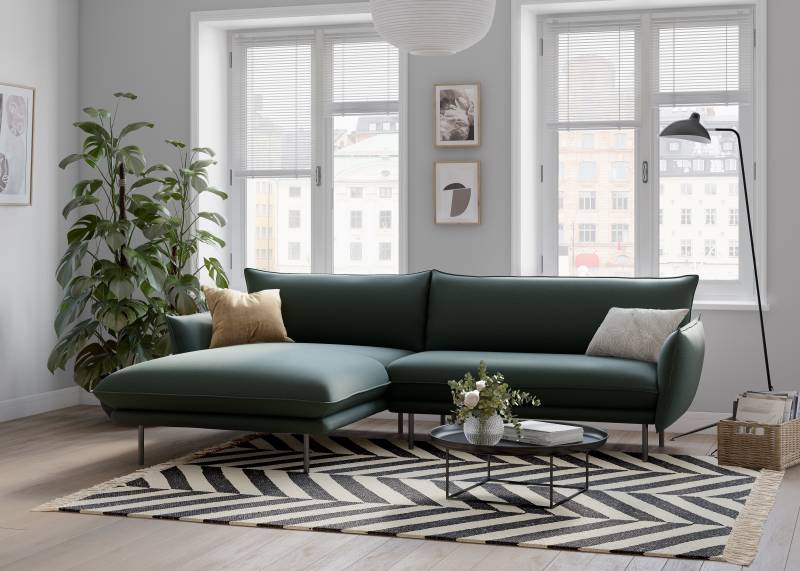 andas Ecksofa »Stine L-Form«, Besonderes Design durch Kissenoptik und Keder, by Morten Georgsen von andas