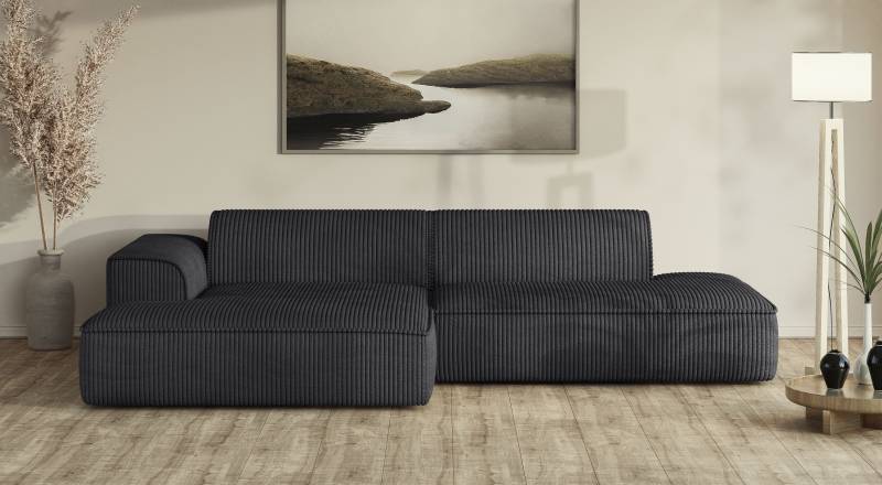 andas Ecksofa »TORSTAD«, extra grosse Recamiere im loungigen Stil, in Bouclé und Cord von andas