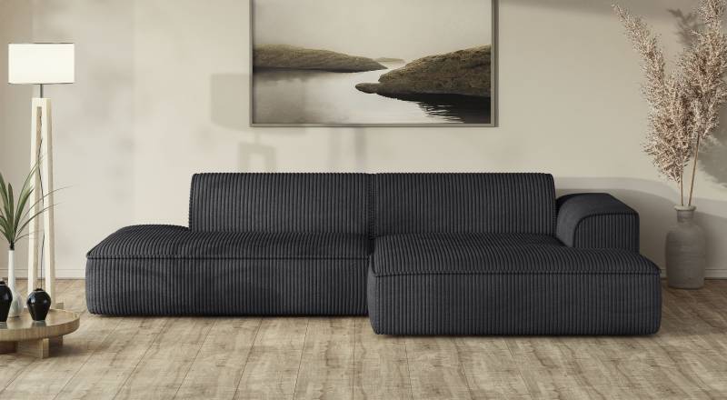 andas Ecksofa »TORSTAD«, extra grosse Recamiere im loungigen Stil, in Bouclé und Cord von andas