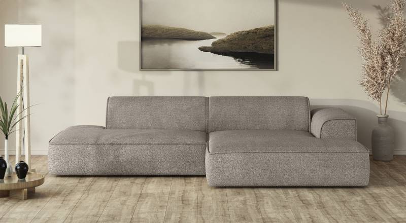 andas Ecksofa »TORSTAD«, extra grosse Recamiere im loungigen Stil, in Bouclé und Cord von andas