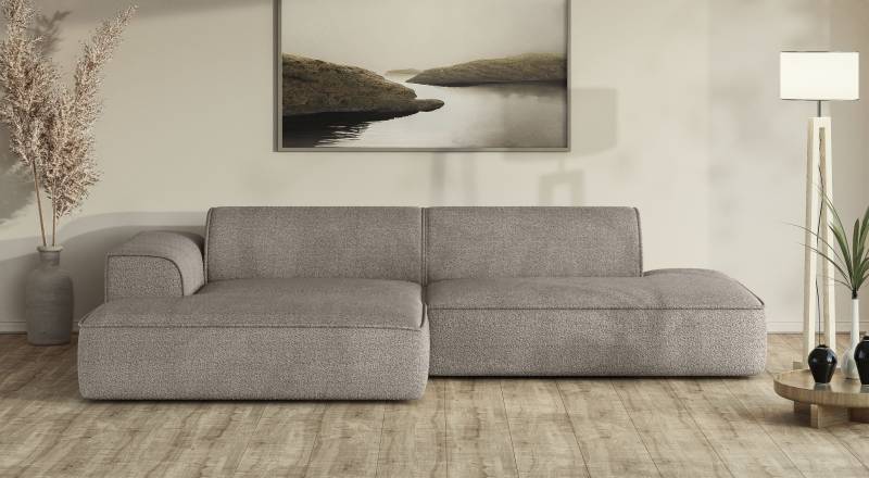 andas Ecksofa »TORSTAD«, extra grosse Recamiere im loungigen Stil, in Bouclé und Cord von andas