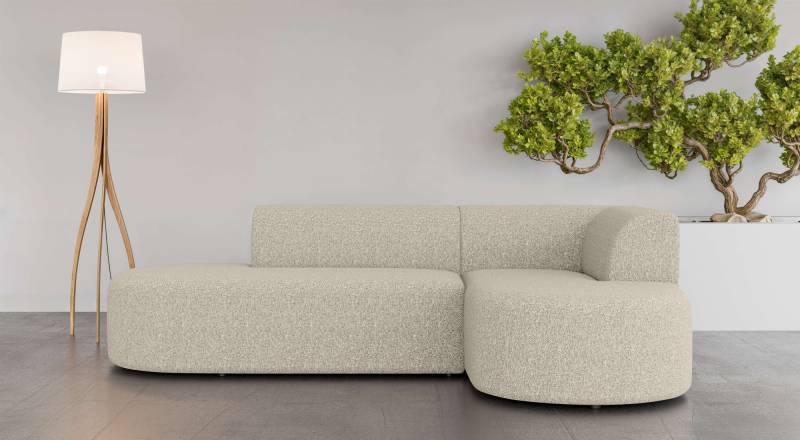 andas Ecksofa »Ecksofa Tvinne mit Ottomane links oder rechts bestellbar«, L-Form, mit Wellenunterfederung, BxTxH 260x170x73 cm von andas