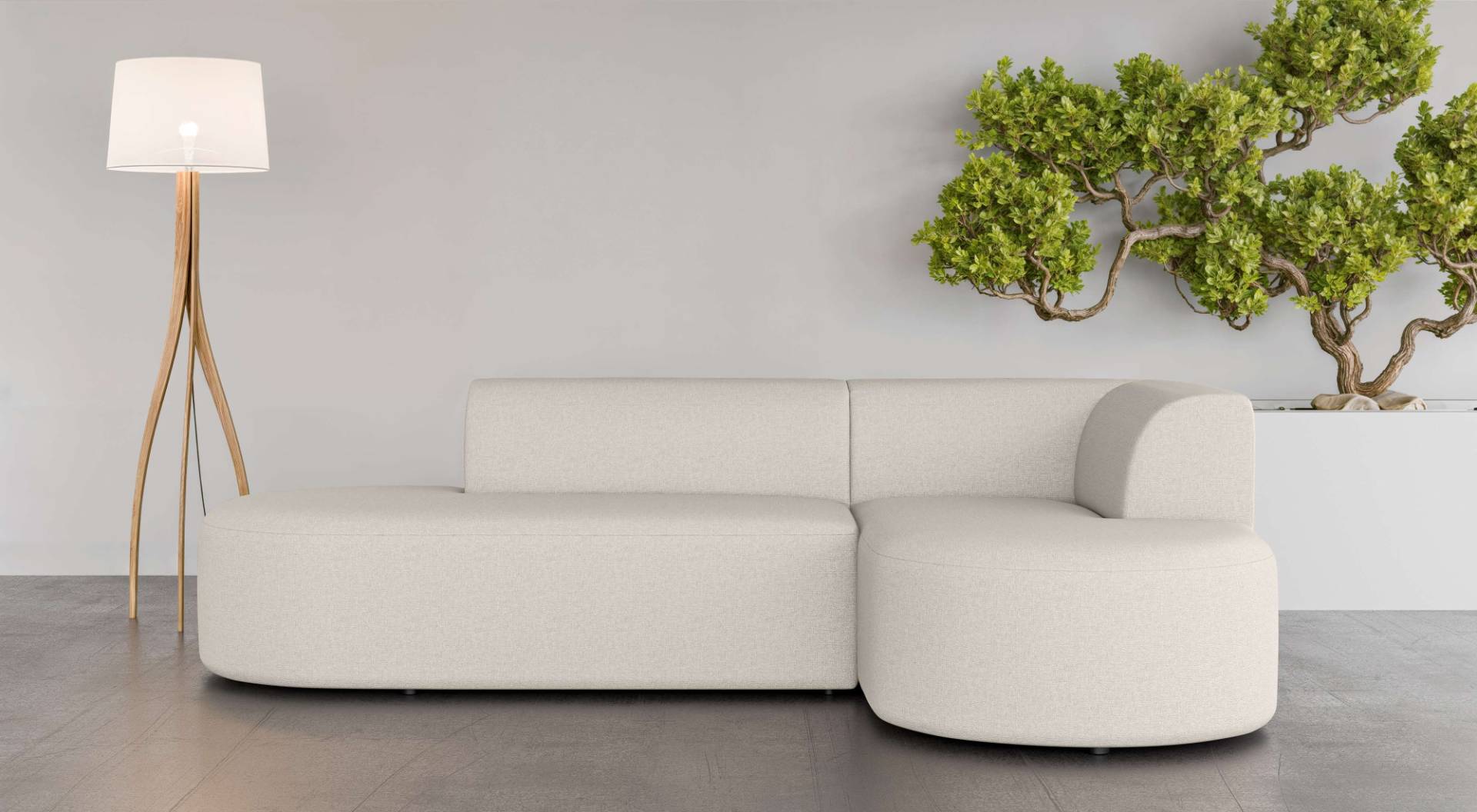 andas Ecksofa »Ecksofa Tvinne mit Ottomane links oder rechts bestellbar«, L-Form, mit Wellenunterfederung, BxTxH 260x170x73 cm von andas