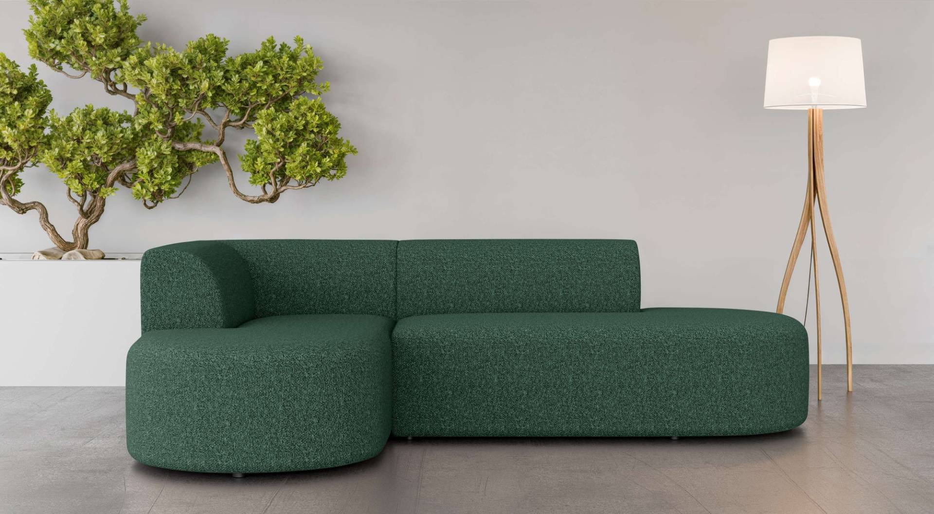 andas Ecksofa »Ecksofa Tvinne mit Ottomane links oder rechts bestellbar«, L-Form, mit Wellenunterfederung, BxTxH 260x170x73 cm von andas