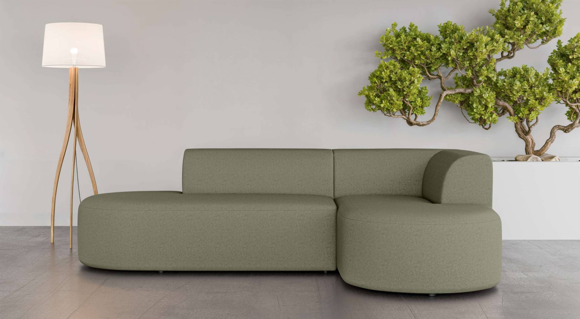 andas Ecksofa »Ecksofa Tvinne mit Ottomane links oder rechts bestellbar«, L-Form, mit Wellenunterfederung, BxTxH 260x170x73 cm von andas