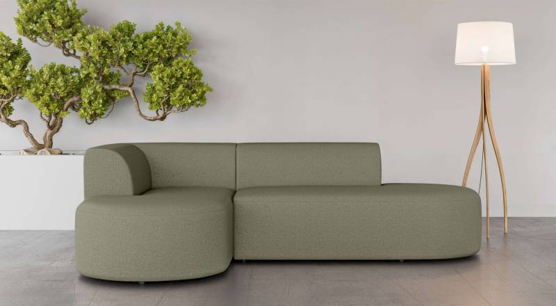 andas Ecksofa »Ecksofa Tvinne mit Ottomane links oder rechts bestellbar«, L-Form, mit Wellenunterfederung, BxTxH 260x170x73 cm von andas