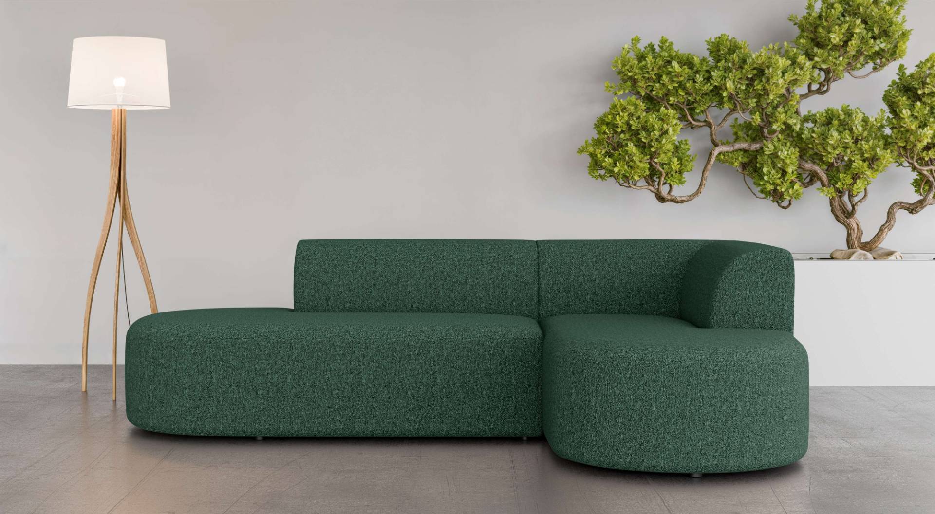 andas Ecksofa »Ecksofa Tvinne mit Ottomane links oder rechts bestellbar«, L-Form, mit Wellenunterfederung, BxTxH 260x170x73 cm von andas