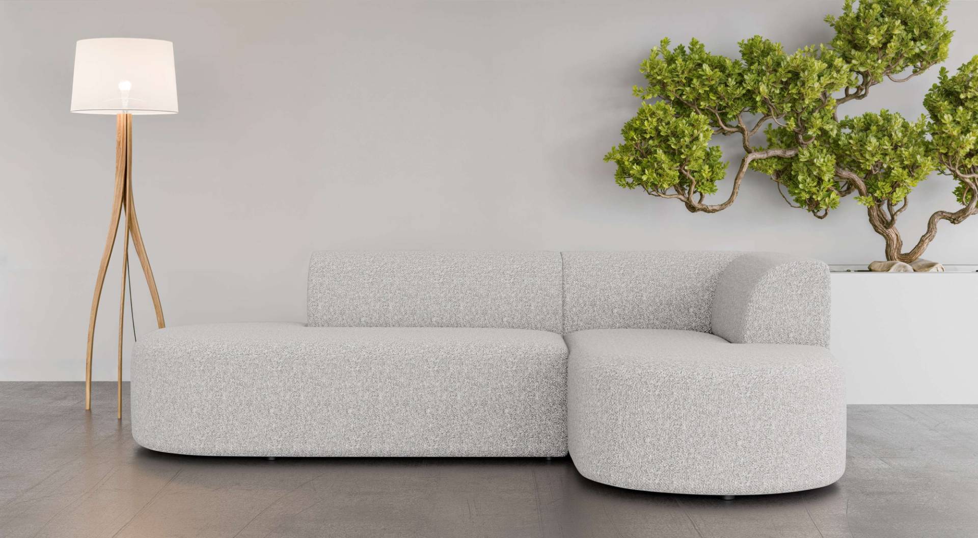 andas Ecksofa »Ecksofa Tvinne mit Ottomane links oder rechts bestellbar«, L-Form, mit Wellenunterfederung, BxTxH 260x170x73 cm von andas