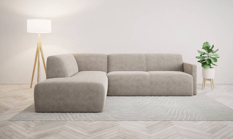 andas Ecksofa »Tvinnum«, Breite 255 cm, L-Form, Struktur weich, Chenille, mit Komfortschaum von andas