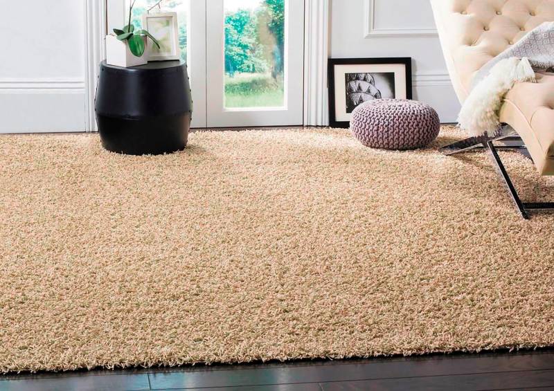 andas Hochflor-Teppich »Tretten«, rechteckig, 30 mm Höhe, Shaggy, Uni Farben, weich & kuschelig, pflegeleicht, Wohnzimmer von andas