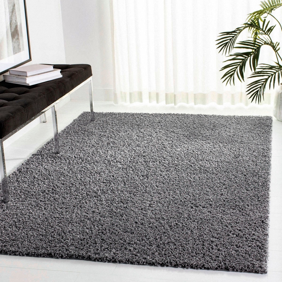 andas Hochflor-Teppich »Tretten«, rechteckig, 30 mm Höhe, Shaggy, Uni Farben, weich & kuschelig, pflegeleicht, Wohnzimmer von andas