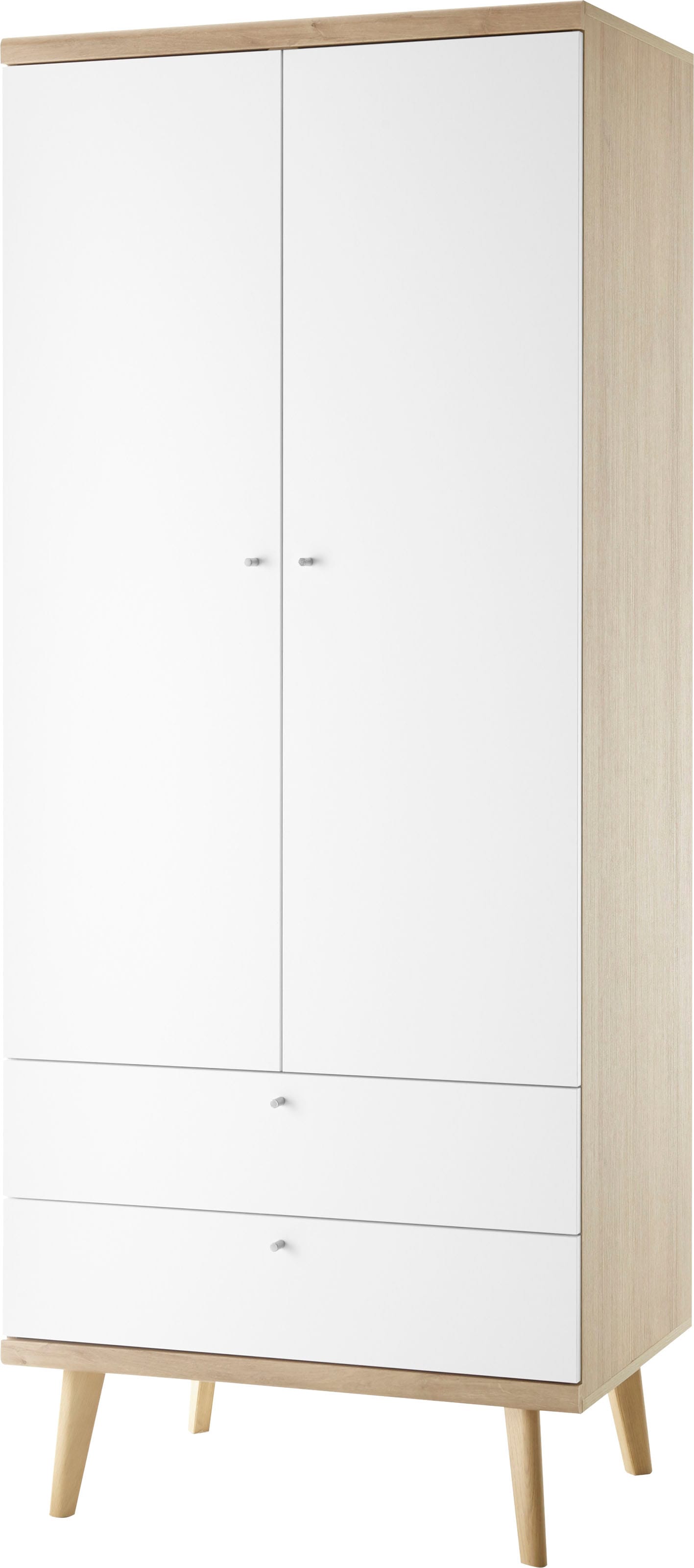 andas Kleiderschrank »MERLE Kleiderschrank mit Schubladen, Schlafzimmerschrank, Garderobe«, im skandinavischen Design, aus FSC®-zertifiziertem Holzwerkstoff von andas