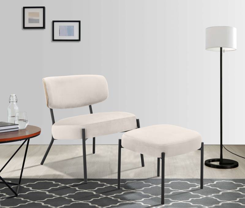 andas Loungesessel »Lovberg in Cord und Easycare-Bezug«, eleganter Sessel mit Hocker von andas