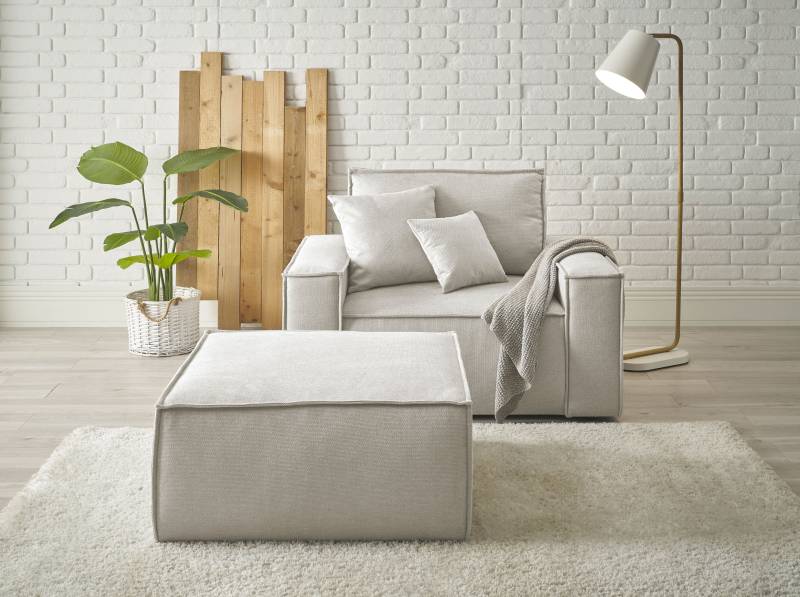 andas Loveseat »Finnley«, (2 St.), Loveseat und Hocker im Set, passend zur Polster-Serie Finnley von andas