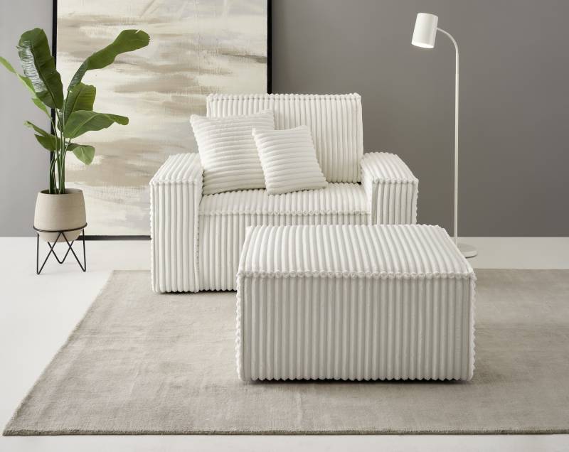 andas Loveseat »Finnley«, (2 St.), Loveseat und Hocker im Set, passend zur Polster-Serie Finnley von andas