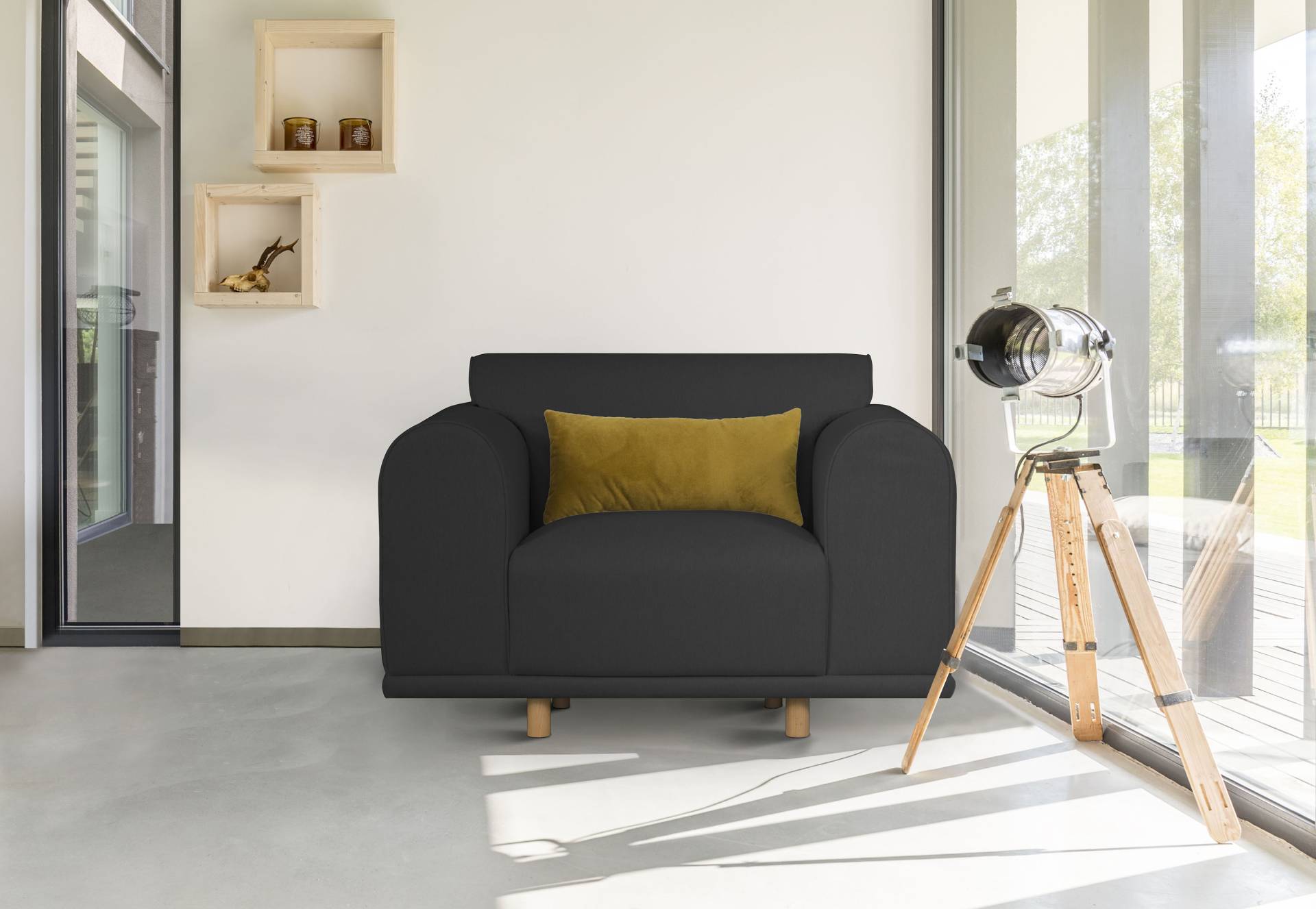 andas Loveseat »Maroon Sessel«, in skandinavischem Design, mit losem Kissen von andas