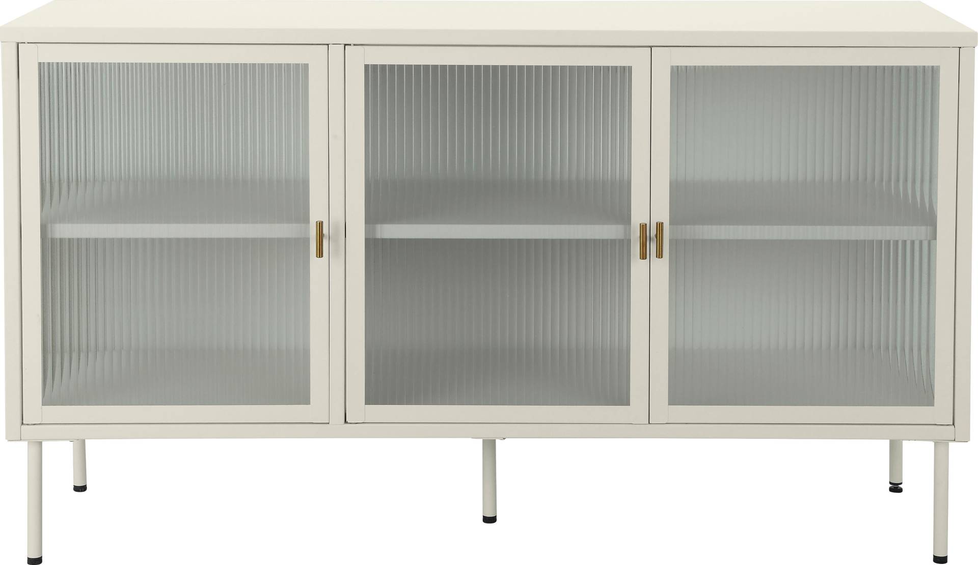 andas Sideboard »Aubres«, Pulverbeschichtet aus Metall, mit drei Glastüren und Einlegeböden von andas