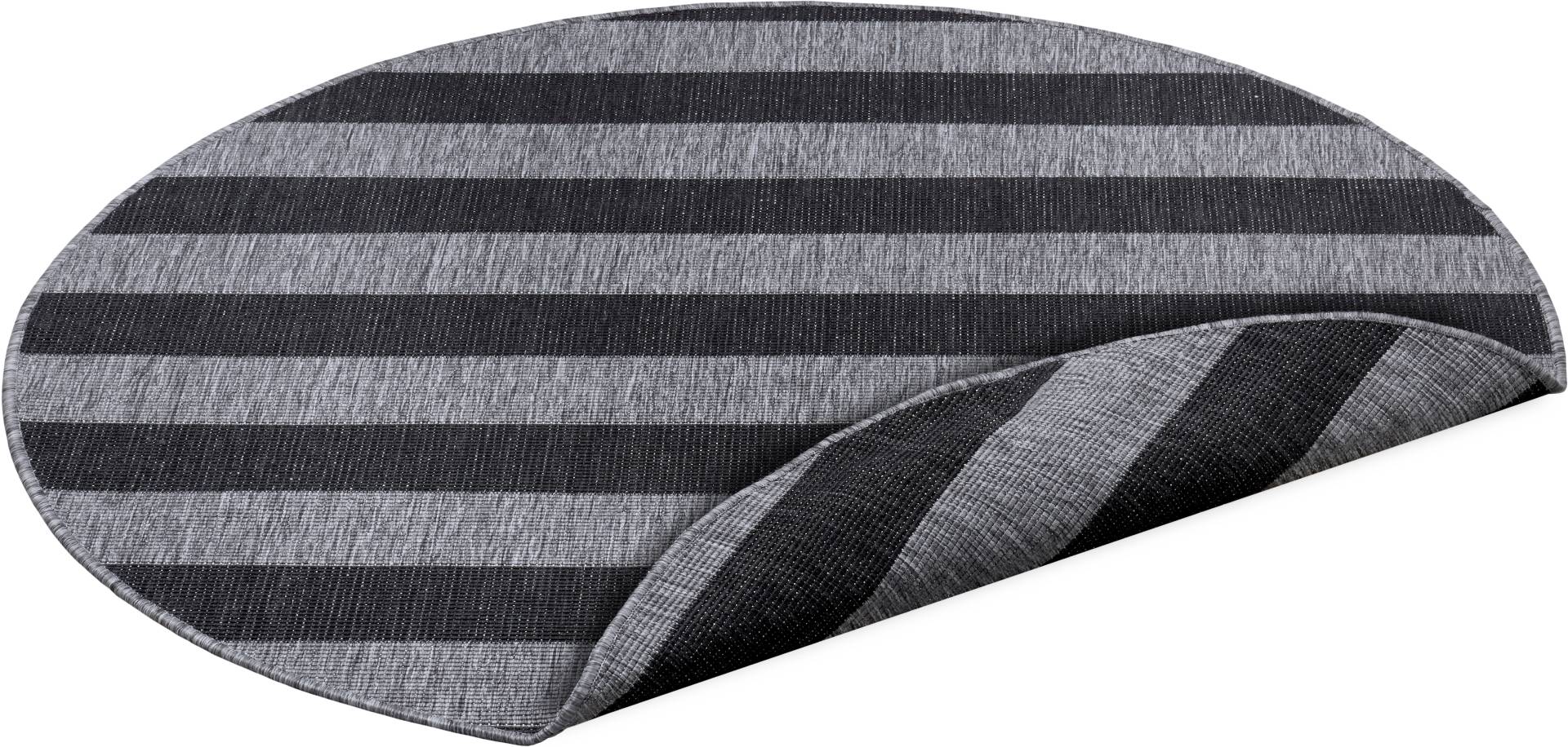 my home Teppich »Alan«, rund, 5 mm Höhe, Wendeteppich, Streifen, Scandi, wetterfest, In- und Outdoor geeignet my home Teppich »Alan«, rund, 5 mm Höhe, Wendeteppich, Streifen, Scandi, wetterfest, In- und Outdoor geeignet von My Home