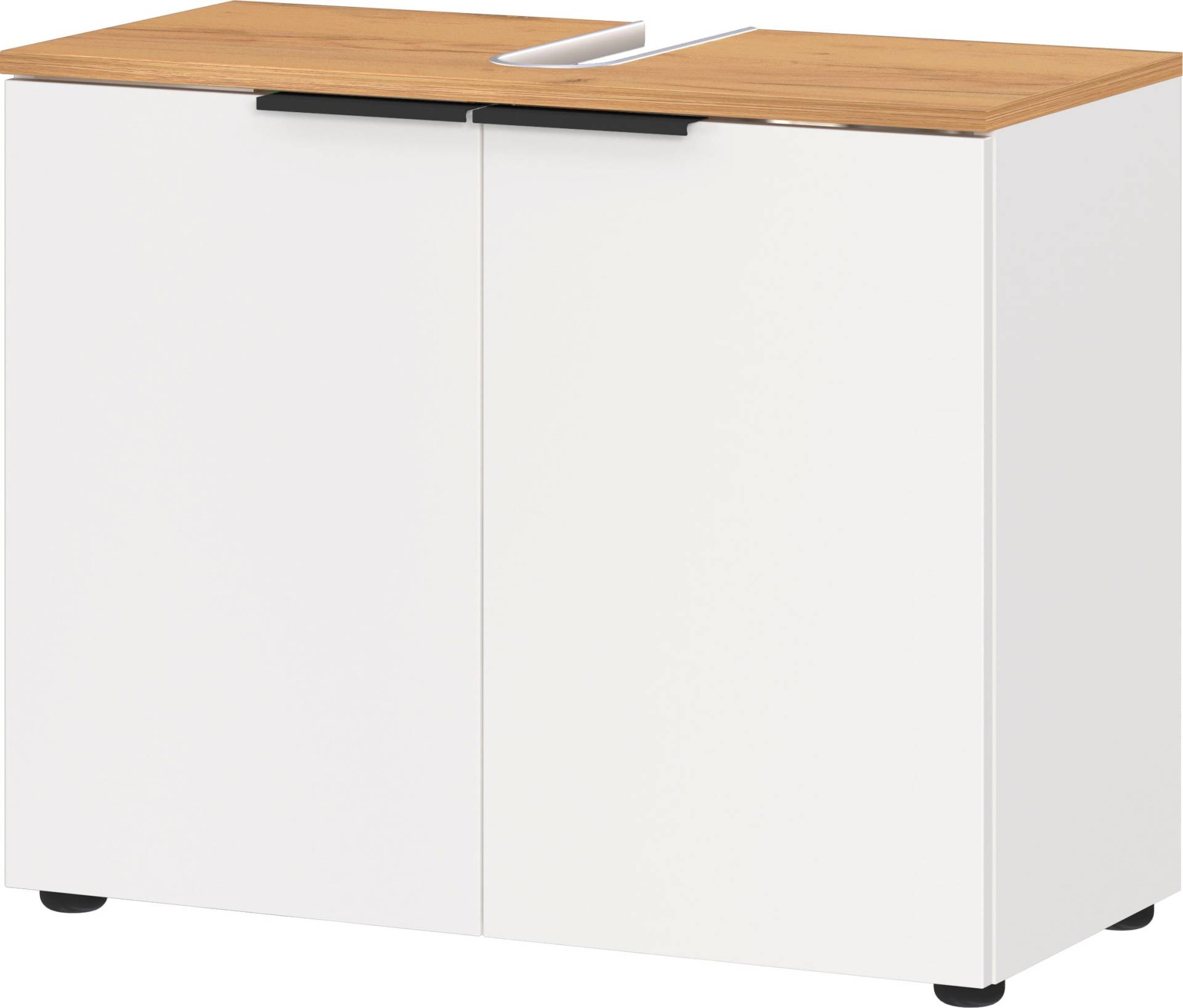 andas Waschbeckenunterschrank »Majtum mit Siphonausschnitt, Türen mit Soft-Close-Funktion«, Breite 70 cm, widerstandsfähige Oberfläche, Made in Germany von andas