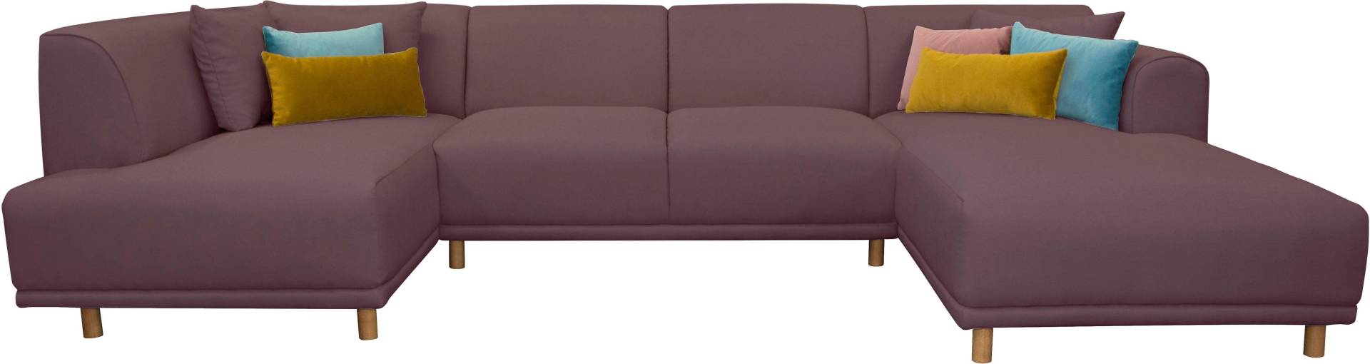 andas Wohnlandschaft »Maroon U-Form«, in skandinavischem Design, mit losen Kissen von andas