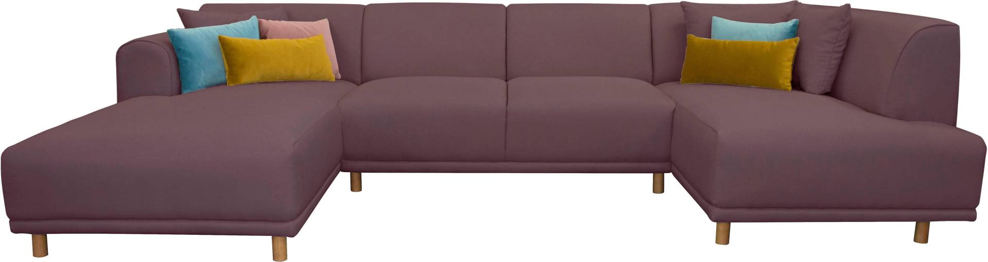 andas Wohnlandschaft »Maroon U-Form«, in skandinavischem Design, mit losen Kissen von andas