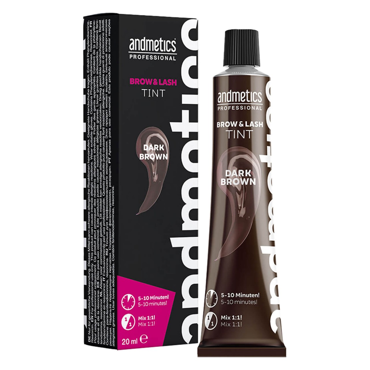 andmetics Professional - Augenbrauen- & Wimpernfarbe Dunkelbraun von andmetics Professional