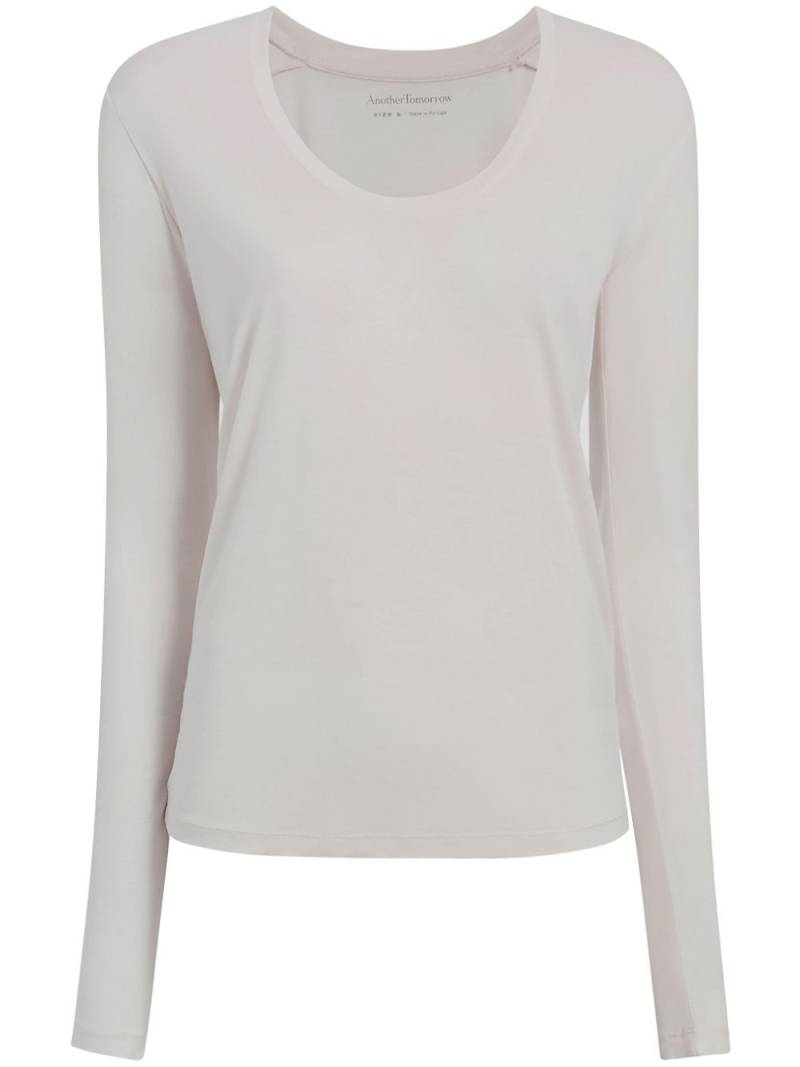 Another Tomorrow Ballet scoop-neck T-shirt - Neutrals von Another Tomorrow