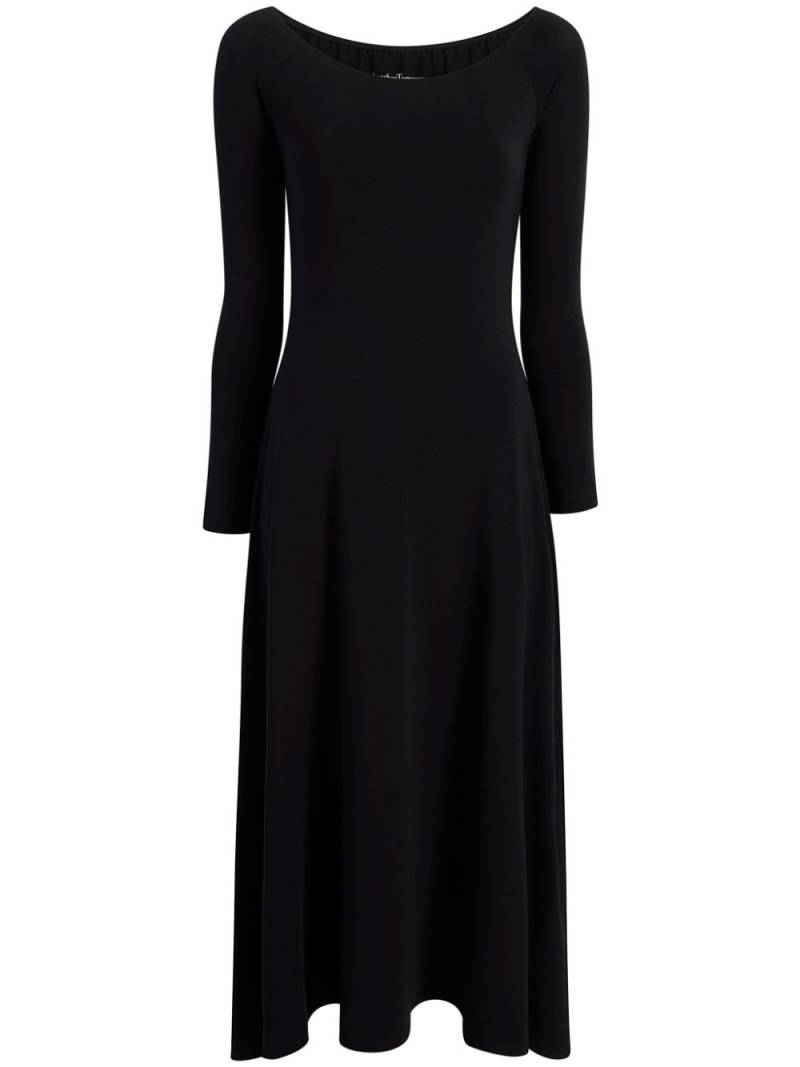 Another Tomorrow boat-neck long-sleeve midi dress - Black von Another Tomorrow