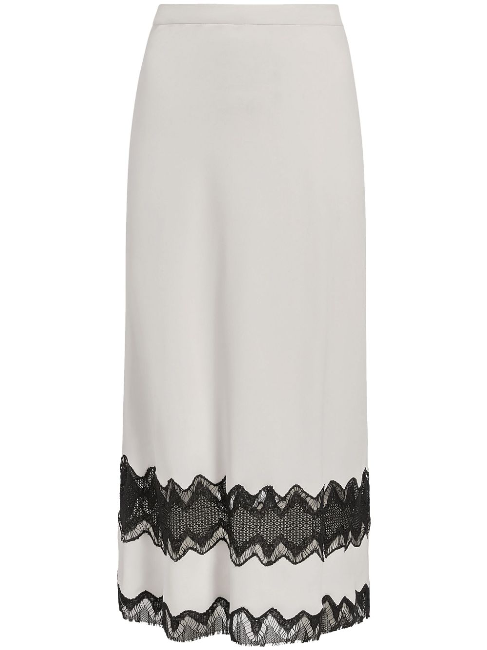 Another Tomorrow lace high-waist midi skirt - White von Another Tomorrow