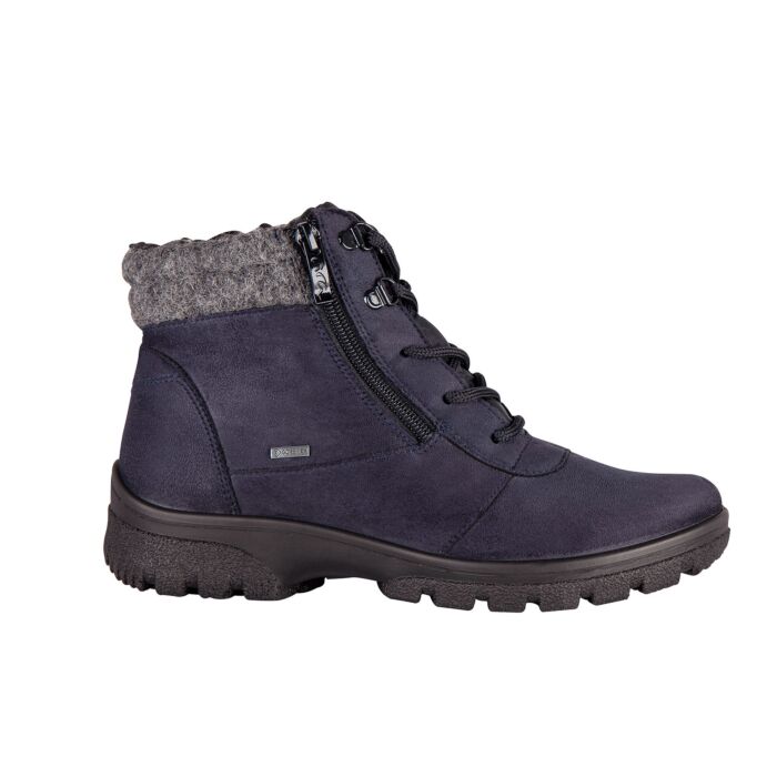 Ara Schnürstiefelette für Damen aus hochwertigem Textil, marine, 38 von ara