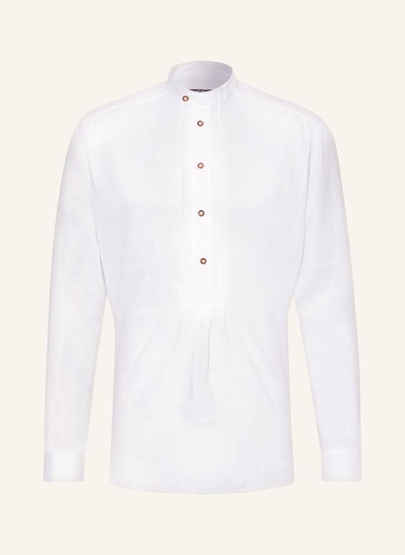 Arido Trachtenhemd Regular Fit Aus Leinen Mit Stehkragen weiss von arido